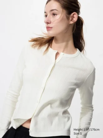 Pointelle-cardigan til kvinder