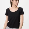 Pointelle mini-T-shirt med rund hals til kvinder