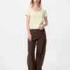 Pointelle mini-T-shirt med rund hals til kvinder