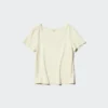 Pointelle mini-T-shirt med rund hals til kvinder