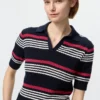 Pointelle Skipper-sweater i bomuld til kvinder | Stribet