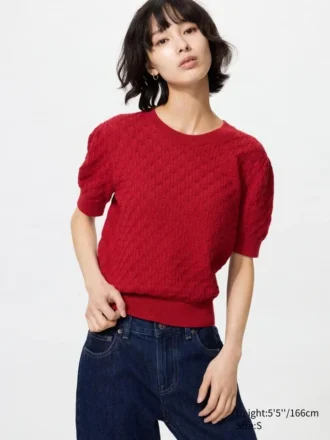 Pointelle-sweater til kvinder | Korte ærmer