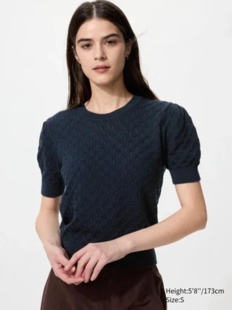 Pointelle-sweater til kvinder | Korte ærmer