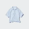 Premium Linen-skjorte til kvinder med skipper-krave | Korte ærmer