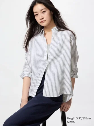 Premium Linen-skjorte til kvinder | Stribet