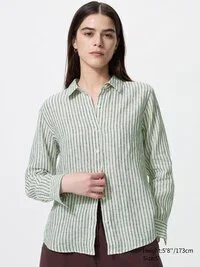 Premium Linen-skjorte til kvinder | Stribet