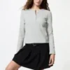 Ribbet Henley-T-shirt til kvinder