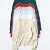 Ribbet Henley-T-shirt til kvinder