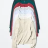 Ribbet Henley-T-shirt til kvinder
