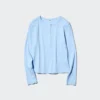 Ribbet Henley-T-shirt til kvinder