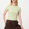 Ribbet mini-T-shirt til kvinder
