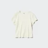 Ribbet mini-T-shirt til kvinder
