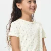 Ribbet T-shirt til børn | Blomst