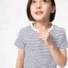 Ribbet T-shirt til børn | Stribet