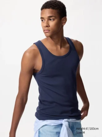 Ribbet tanktop til mænd i Dry Color