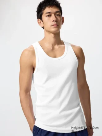 Ribbet tanktop til mænd i Dry Color