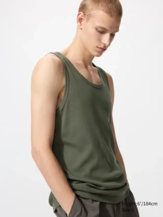 Ribbet tanktop til mænd i Dry Color