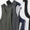 Ribbet tanktop til mænd i Dry Color
