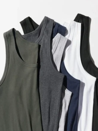 Ribbet tanktop til mænd i Dry Color