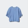 Seersucker-bluse med volumen til kvinder | Gingham