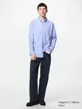 Skjorter i bredvævet stof | Button-down | Hairline-stof
