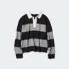 Smooth Cotton Relaxed Polo Sweater til kvinder | Stribet
