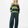 Smooth Cotton Relaxed Polo Sweater til kvinder | Stribet