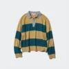 Smooth Cotton Relaxed Polo Sweater til kvinder | Stribet