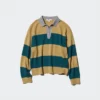Smooth Cotton Relaxed Polo Sweater til kvinder | Stribet