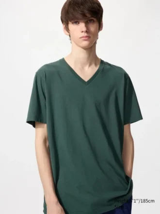 Supima Cotton-bomulds-T-shirt med V-hals til mænd