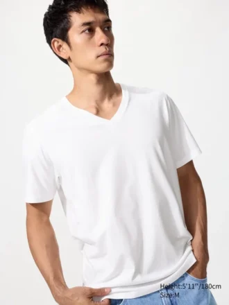 Supima Cotton-bomulds-T-shirt med V-hals til mænd
