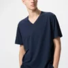 Supima Cotton-bomulds-T-shirt med V-hals til mænd