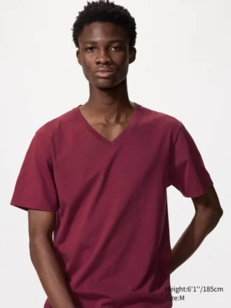 Supima Cotton-bomulds-T-shirt med V-hals til mænd