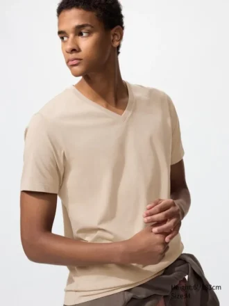 Supima Cotton-bomulds-T-shirt med V-hals til mænd