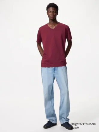 Supima Cotton-bomulds-T-shirt med V-hals til mænd