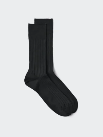 Supima® Cotton-bomuldsblanding, brede ribstrikkede herrestrømper