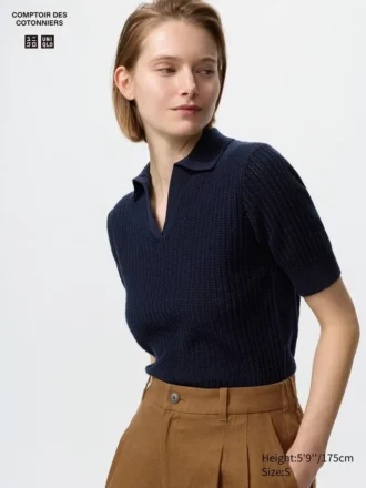 Sweater i bomuld med pointelle-mønster til kvinder