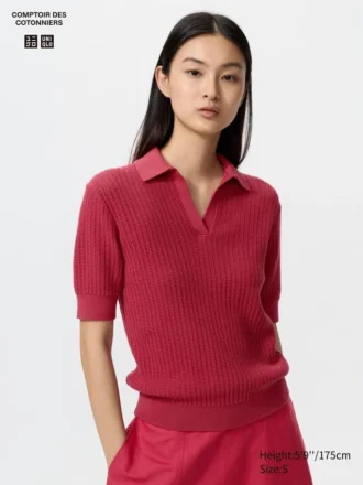 Sweater i bomuld med pointelle-mønster til kvinder