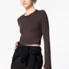 Ultra Stretch AIRism Cropped T-shirt til kvinder | Langærmede T-shirts