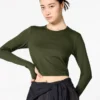 Ultra Stretch AIRism Cropped T-shirt til kvinder | Langærmede T-shirts