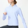 Ultra Stretch AIRism UV-beskyttende hættetrøje med gennemgående lynlås til kvinder