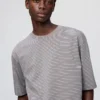 Unisex AIRism bomulds-oversize T-shirt med striber