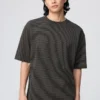 Unisex AIRism bomulds-oversize T-shirt med striber