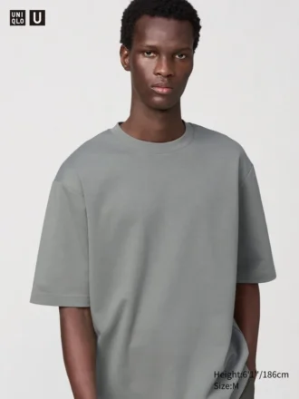 Unisex AIRism bomulds-oversized T-shirt | Halvlange ærmer