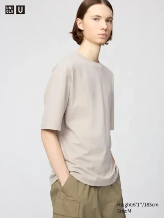 Unisex AIRism bomulds-oversized T-shirt | Halvlange ærmer