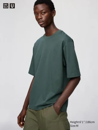 Unisex AIRism bomulds-oversized T-shirt | Halvlange ærmer