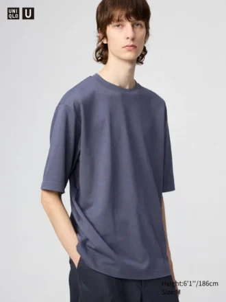 Unisex AIRism bomulds-oversized T-shirt | Halvlange ærmer