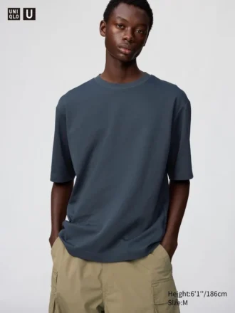 Unisex AIRism bomulds-oversized T-shirt | Halvlange ærmer