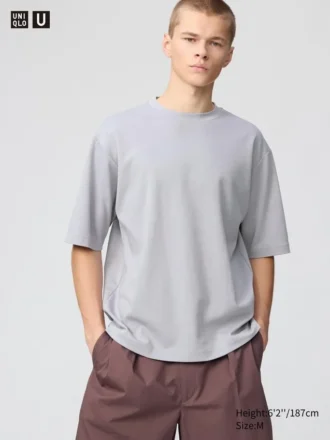 Unisex AIRism bomulds-oversized T-shirt | Halvlange ærmer