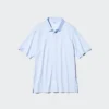 Unisex AIRism bomuldspiqué polo-skjorte med fuld åbning